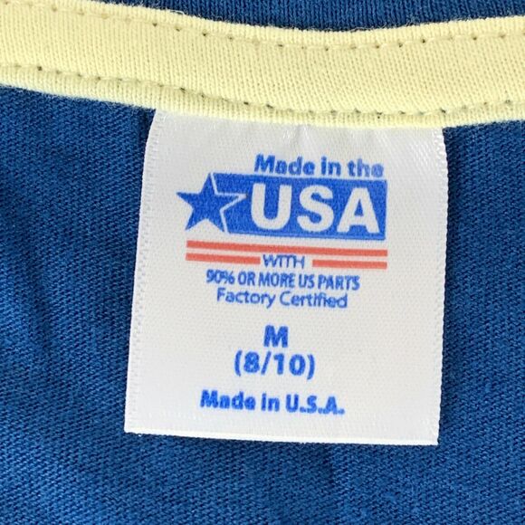 Womens T-Shirt Size Medium Blue God Bless America Graphic Shirt Made in the USA - Picture 6 of 9